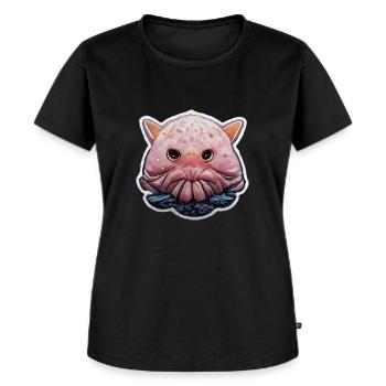 Hässlicher Blobfisch - Frauen Premium Bio T-Shirt - Schwarz - Vorne - Selfina (174cm)