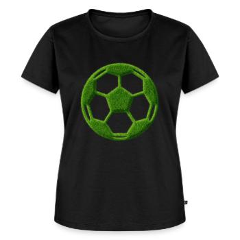 Icon of classic football in grass look green - Women's Premium Organic T-shirt - black - Front - Selfina (174cm)