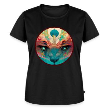 Flowerbeast 07 - von Art Vindeyre - Frauen Premium Bio T-Shirt - Schwarz - Vorne - Selfina (174cm)