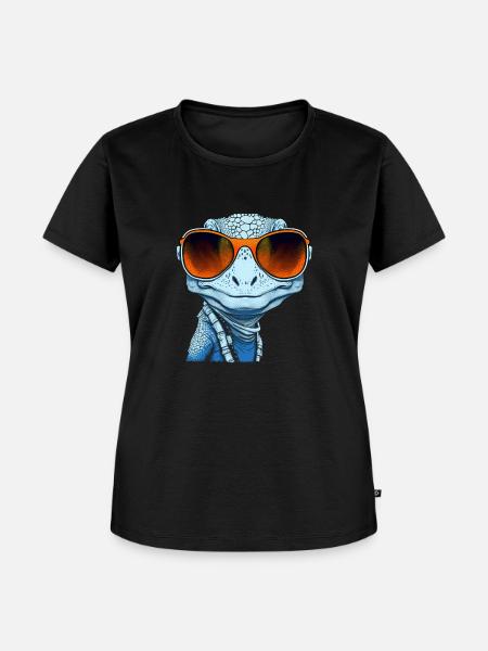 Cool Gecko - Frauen Premium Bio T-Shirt - Schwarz