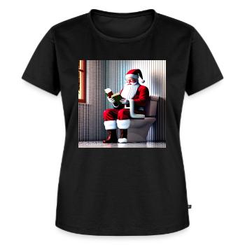 Weihnachtsmann Privat - Frauen Premium Bio T-Shirt - Schwarz - Vorne - Selfina (174cm)