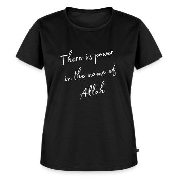 There is power in the name of allah - Women's Premium Organic T-shirt - black - Front - Selfina (174cm)