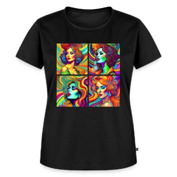 psychedelic Léa - T-shirt Premium bio Femme - noir - Devant - Selfina (174cm)