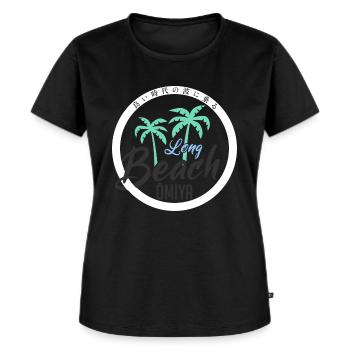 Omiya Long Beach - Frauen Premium Bio T-Shirt - Schwarz - Vorne - Selfina (174cm)