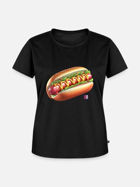 Ich liebe HotDOG - Frauen Premium Bio T-Shirt - Schwarz