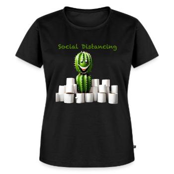 Distanciation sociale - T-shirt Premium bio Femme - noir - Devant - Selfina (174cm)