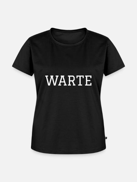 WARTE - Frauen Premium Bio T-Shirt - Schwarz