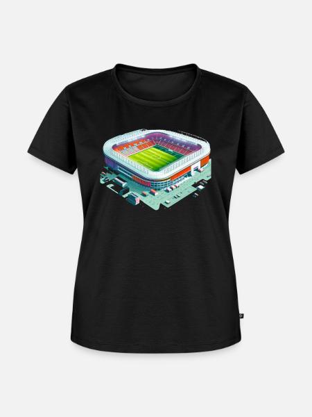 Buntes Fußballstadion - Frauen Premium Bio T-Shirt - Schwarz