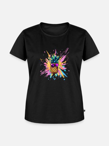 pineapple - Frauen Premium Bio T-Shirt - Schwarz