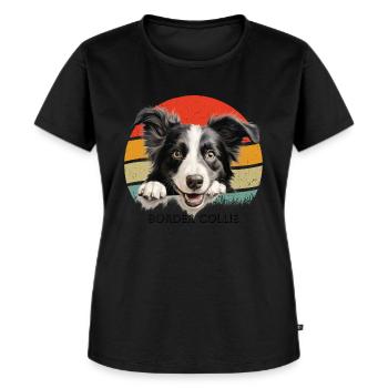 Border Collie - Frauen Premium Bio T-Shirt - Schwarz - Vorne - Selfina (174cm)