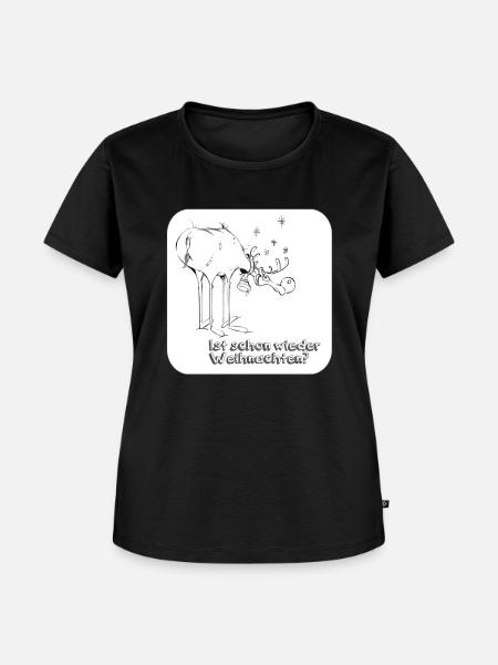 Rudolf - Frauen Premium Bio T-Shirt - Schwarz