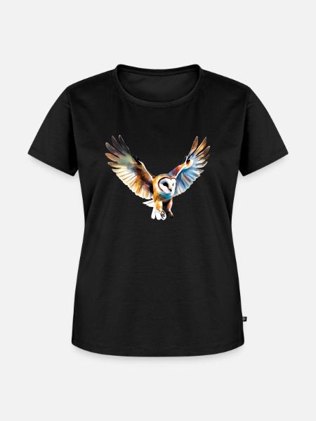 Schleiereule - Frauen Premium Bio T-Shirt - Schwarz