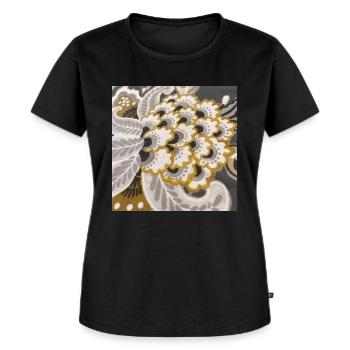Blossom - Frauen Premium Bio T-Shirt - Schwarz - Vorne - Selfina (174cm)
