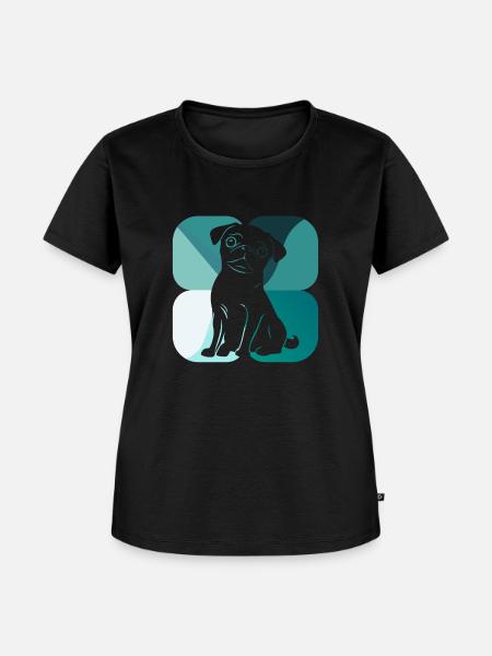 Mops Bulldogge Fell - Frauen Premium Bio T-Shirt - Schwarz
