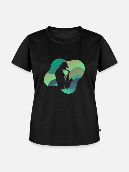 Saxophon Orleans Blasinstrument - Frauen Premium Bio T-Shirt - Schwarz