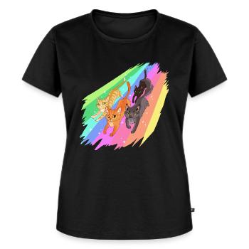 Feuerstern Firestar Cats Rainbow Warrior Cats - T-shirt Premium bio Femme - noir - Devant - Selfina (174cm)