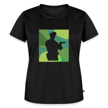 Agent de police Sécurité du travail - T-shirt Premium bio Femme - noir - Devant - Selfina (174cm)