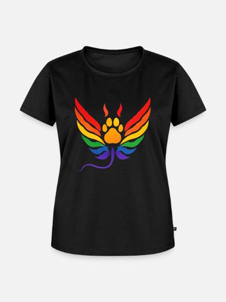 Rainbow Paw - Frauen Premium Bio T-Shirt - Schwarz