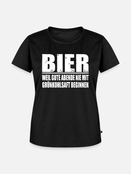 Bier-guter Abend - Frauen Premium Bio T-Shirt - Schwarz