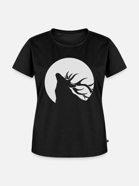 Deer in Moonlight - Frauen Premium Bio T-Shirt - Schwarz