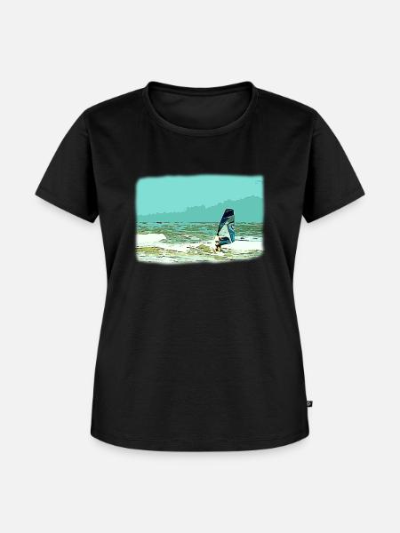 Windsurfer - Frauen Premium Bio T-Shirt - Schwarz