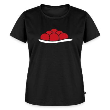Schwarzwald Bollenhut Roter Hut Heimatliebe - Frauen Premium Bio T-Shirt - Schwarz - Vorne - Selfina (174cm)