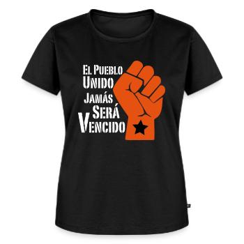 El pueblo unido jamàs serà vencido - T-shirt Premium bio Femme - noir - Devant - Selfina (174cm)