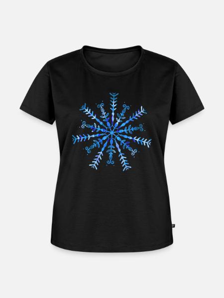 Kristall-Schneeflocke - Frauen Premium Bio T-Shirt - Schwarz