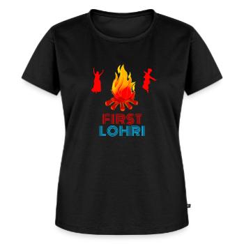First Lohri - Women's Premium Organic T-shirt - black - Front - Selfina (174cm)