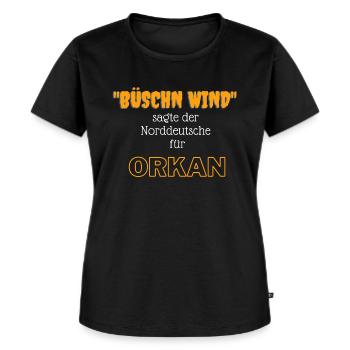 Büschn Wind - Frauen Premium Bio T-Shirt - Schwarz - Vorne - Selfina (174cm)