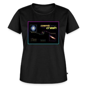 cosmic crash - Frauen Premium Bio T-Shirt - Schwarz - Vorne - Selfina (174cm)
