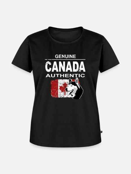 Maple Leaf - Huskys - Canada - Frauen Premium Bio T-Shirt - Schwarz
