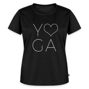 yoga - Women's Premium Organic T-shirt - black - Front - Selfina (174cm)