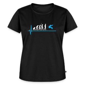 Weitsprung Evolution Leichtathletik - Frauen Premium Bio T-Shirt - Schwarz - Vorne - Selfina (174cm)