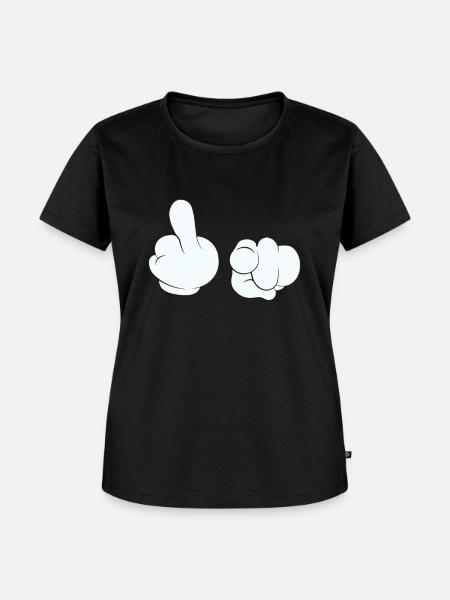 Fick dich Stinkefinger Mittelfinger - Frauen Premium Bio T-Shirt - Schwarz