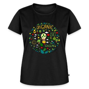croquis de la planète verte en coloré - T-shirt Premium bio Femme - noir - Devant - Selfina (174cm)