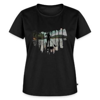Stand up Paddling | SUP | stand up paddle - Frauen Premium Bio T-Shirt - Schwarz - Vorne - Selfina (174cm)