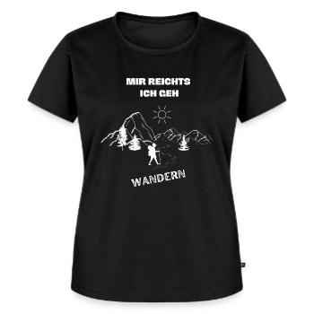 MIR REICHT ICH GEH WANDERN - Frauen Premium Bio T-Shirt - Schwarz - Vorne - Selfina (174cm)