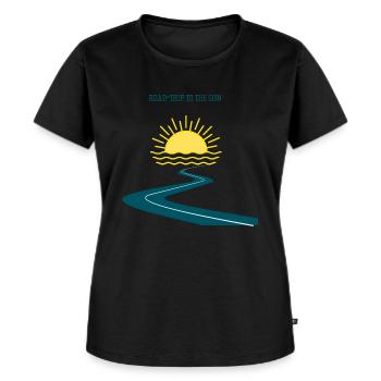 Roadtrip to the sun - Frauen Premium Bio T-Shirt - Schwarz - Vorne - Selfina (174cm)