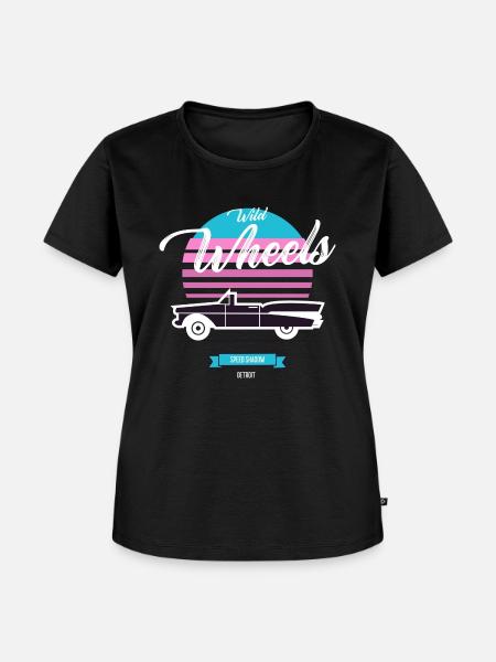 Wild Wheels Oldtimer - Frauen Premium Bio T-Shirt - Schwarz