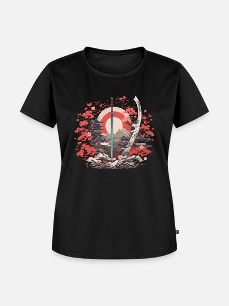 Japanische Kultur Landschaft - Frauen Premium Bio T-Shirt - Schwarz
