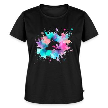 Splash of colour with Sliding Stop Silhouette - Women's Premium Organic T-shirt - black - Front - Selfina (174cm)