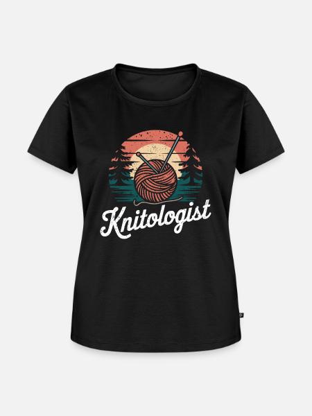 Leidenschaft für Strickkunst - Frauen Premium Bio T-Shirt - Schwarz