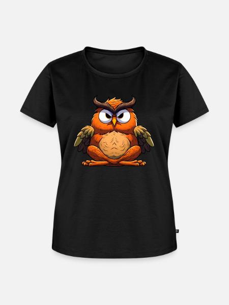 Yogi Eule - Frauen Premium Bio T-Shirt - Schwarz