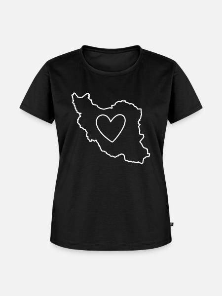 Iran Herz Liebe - Frauen Premium Bio T-Shirt - Schwarz