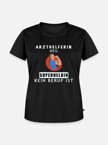MFA, Arzthelferin Oder Superheldin - Frauen Premium Bio T-Shirt - Schwarz