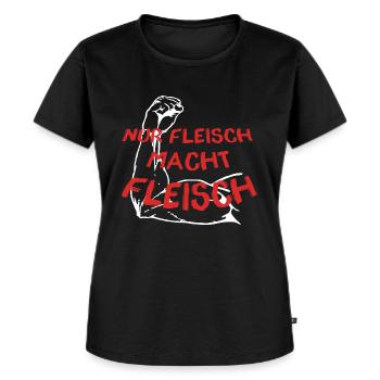 Nur Fleisch Macht Fleisch - Frauen Premium Bio T-Shirt - Schwarz - Vorne - Selfina (174cm)