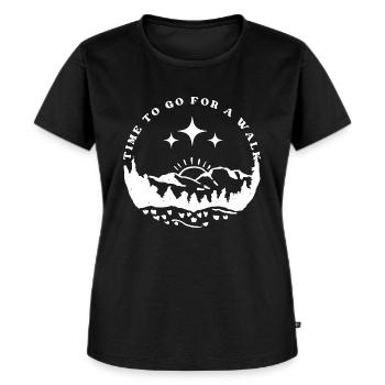 Wandern Wald Natur Berge Sterne Outdoor Aktiv - Frauen Premium Bio T-Shirt - Schwarz - Vorne - Selfina (174cm)