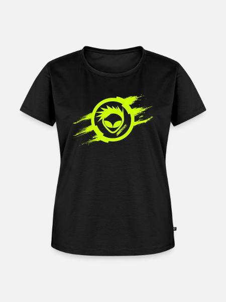 Alien Cut Scratch Fluo - Frauen Premium Bio T-Shirt - Schwarz