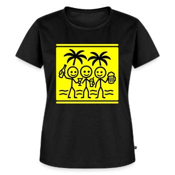 Beach Party Vacation Team - Women's Premium Organic T-shirt - black - Front - Selfina (174cm)